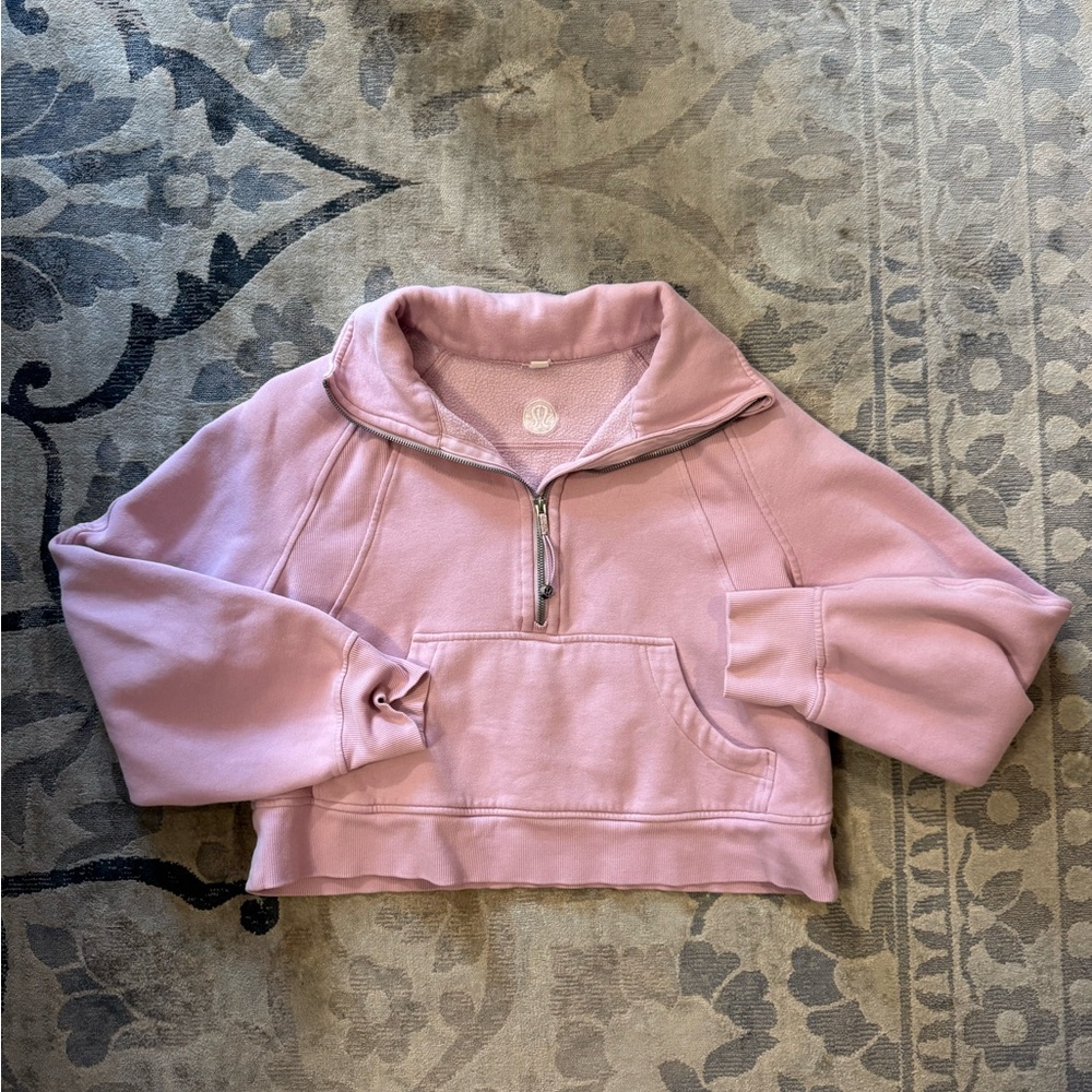 Lululemon pink scuba half zip up